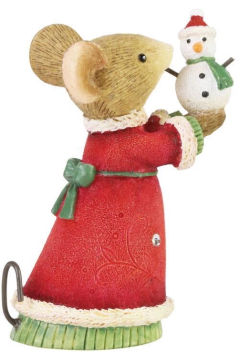 Tails with Heart 6008768 Tiny Snowman Mouse Figurine
