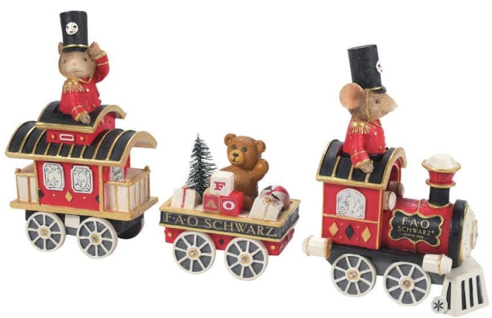 Tails with Heart 6008833 FAO Schwarz Train Mouse Figurine