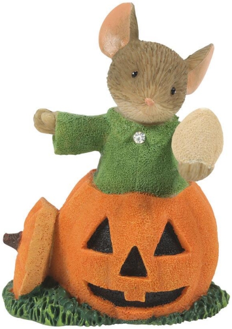 Tails with Heart 6010746i Pumpkin Carver Mouse Figurine