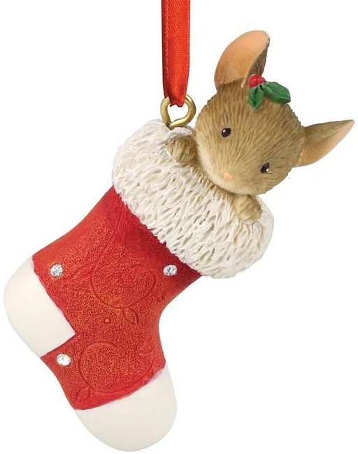 Tails with Heart 6011559 Santa Spy Mouse Ornament