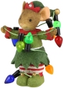 Tails with Heart 6010590N Tangled In Lights Mouse Figurine