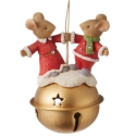 Tails with Heart 6013567 Christmas Bell Mice Couple Hanging Mouse Ornament