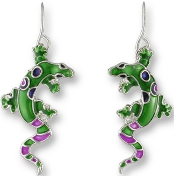 Zarah Co Jewelry 0103Z1 Calypso Gecko Lizard Earrings