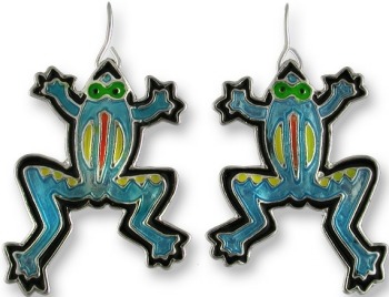 Zarah Co Jewelry 0104Z1 Calypso Frog Earrings