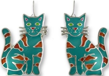 Zarah Co Jewelry 0112Z1 Calypso Cat Earrings