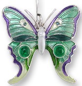 Zarah Co Jewelry 0706Z1P Butterfly with Onyx Pendant on Chain
