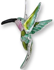 Zarah Co Jewelry 0708Z1P Hovering Hummingbird Pendant on Chain