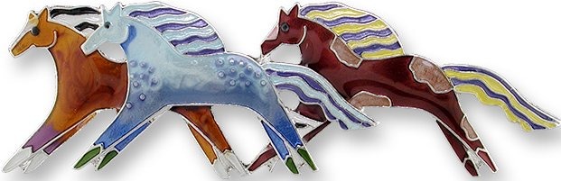 Zarah Co Jewelry 1101Z2P Wild Mustangs Pendant on Chain