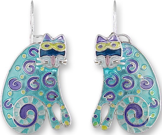Zarah Co Jewelry 1102Z1 Curlicue Cat Earrings