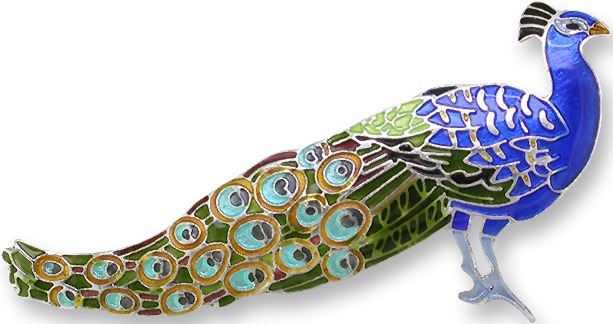 Zarah Co Jewelry 1905Z2 Proud Peacock Pin