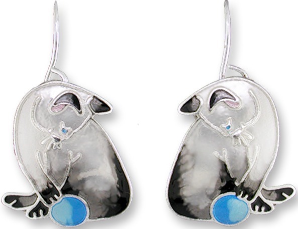 Zarah Co Jewelry 1907Z1 Siamese Cat Earrings