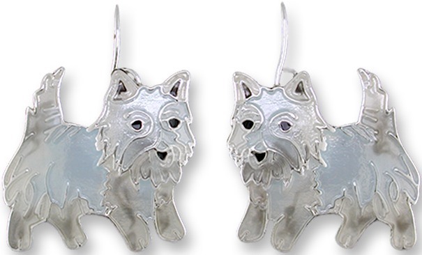 Zarah Co Jewelry 1908Z1 Westie West Highland Terrier Earrings