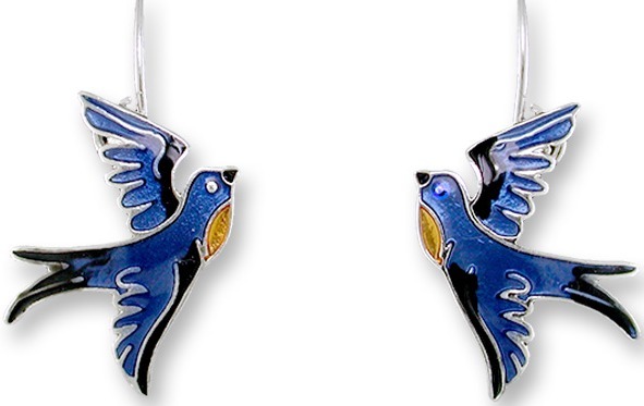 Zarah Co Jewelry 1911Z1 Flying Bluebird Earrings