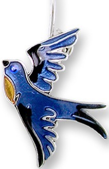 Zarah Co Jewelry 1911Z1P Flying Bluebird Pendant on Chain