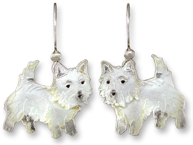 Zarah Co Jewelry 198001 Westie West Highland Terrier Earrings