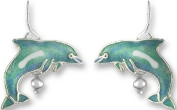 Zarah Co Jewelry 2102Z1 Dolphin with Pearl Earrings