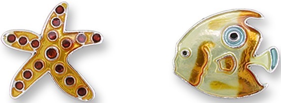 Zarah Co Jewelry 2153Z1 Starfish and Fish Earrings