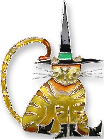 Zarah Co Jewelry 2174Z2 Pointy Hat Cat Pin
