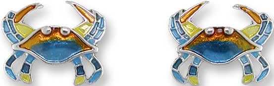 Zarah Co Jewelry 2402Z1 Blue Crab Earrings