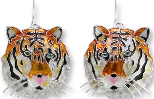 Zarah Co Jewelry 2909Z1 Bengal Tiger Head Earrings