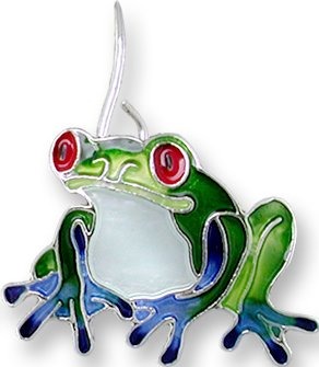 Zarah Co Jewelry 2919Z1P Blue-Toed Frog Pendant