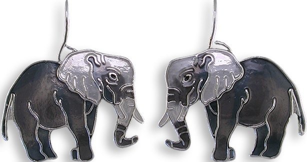 Zarah Co Jewelry 2921Z1 Grey Elephant Earrings
