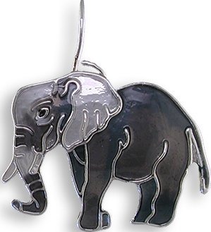Zarah Co Jewelry 2921Z1P Grey Elephant Pendant