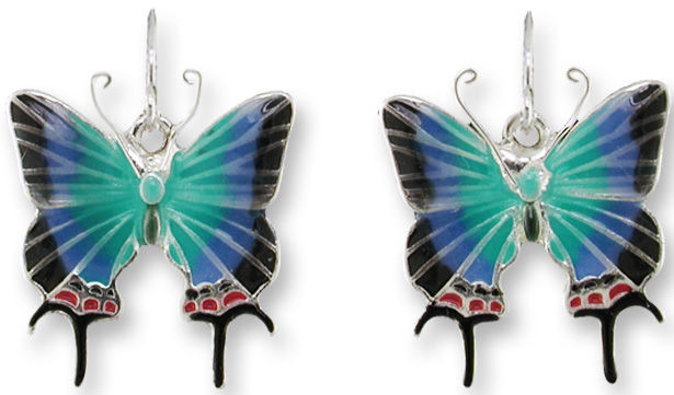 Zarah Co Jewelry 3205Z1 Hewitson's Hairstreak Butterfly Earrings