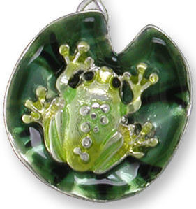 Zarah Co Jewelry 3209Z1P Frog on Lily Pad Pendant