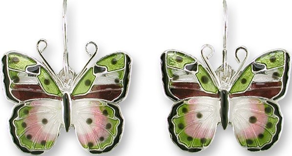 Zarah Co Jewelry 3227Z1 African Pink Forester Butterfly Earrings