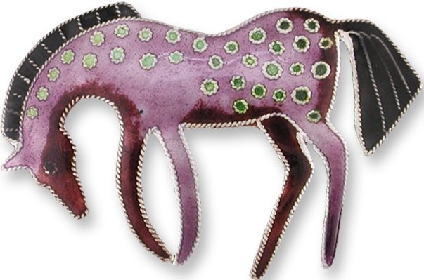 Zarah Co Jewelry 323702 Purple Prancer Horse Pin