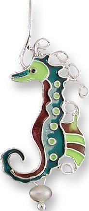 Zarah Co Jewelry 3303Z1P Pearly Seahorse Pendant