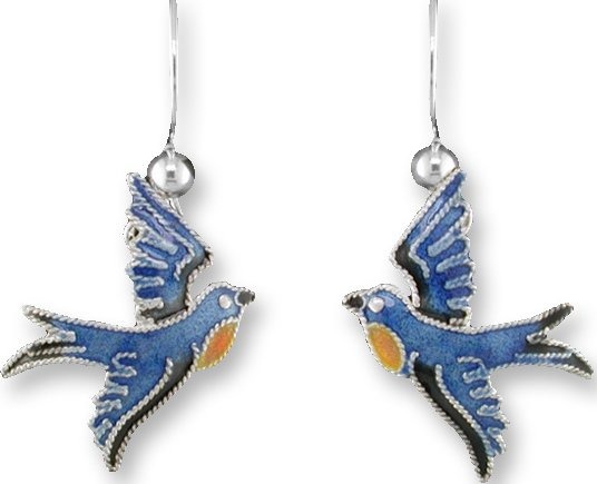 Zarah Co Jewelry 691101 Flying Bluebird Earrings