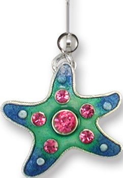 Zarah Co Jewelry 708301P Li'l Crystal Starfish Pendant
