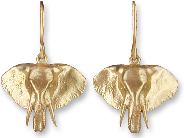 Zarah Co Jewelry 8901G1N Elephant Gold Earrings