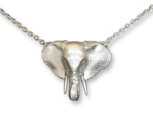 Zarah Co Jewelry 8901S7N Elephant Silver Necklace