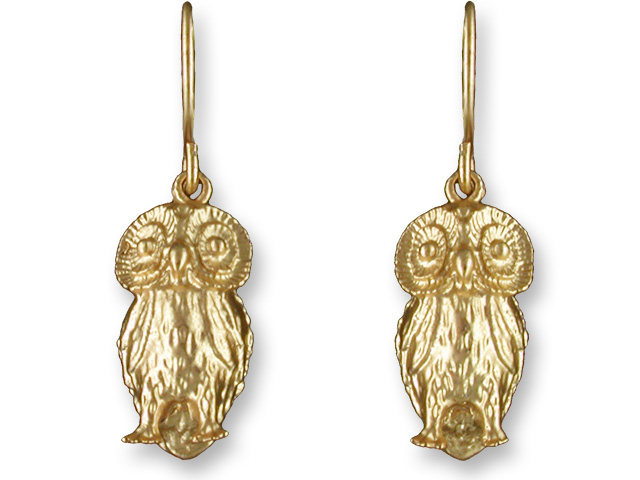 Zarah Co Jewelry 8902G1 Owl Gold Earrings