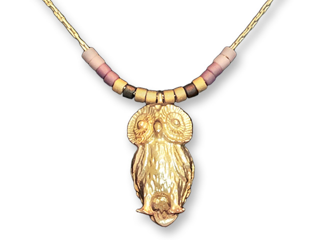 Zarah Co Jewelry 8902G7 Owl Gold Necklace