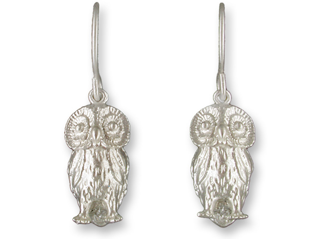 Zarah Co Jewelry 8902S1N Owl Silver Earrings