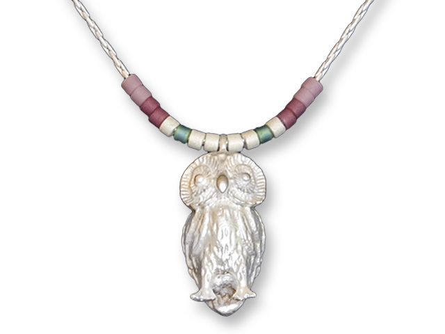 Zarah Co Jewelry 8902S7N Owl SIlver Necklace