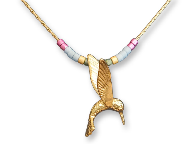 Zarah Co Jewelry 8906G7 Hummingbird Gold Necklace