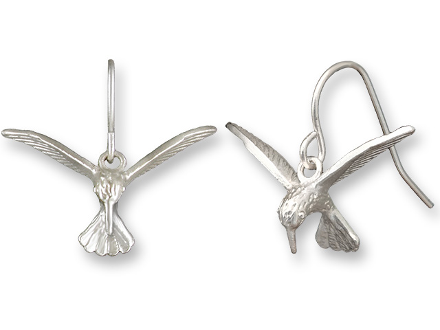 Zarah Co Jewelry 8906S1 Hummingbird Silver Earrings