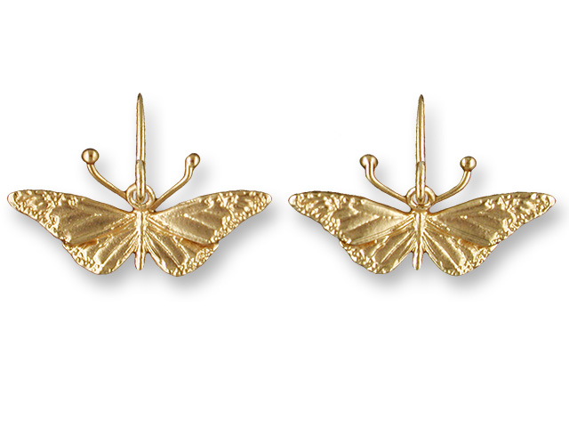 Zarah Co Jewelry 8908G1N Monarch Butterfly Gold Earrings