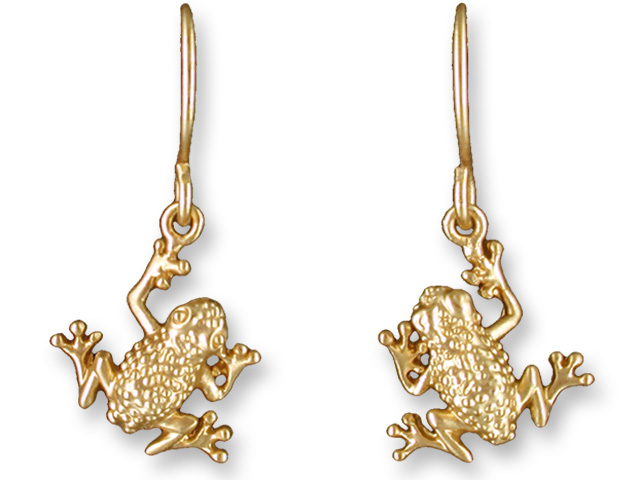 Zarah Co Jewelry 8910G1N Frog Gold Earrings