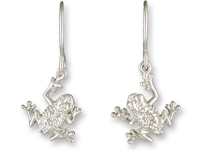 Zarah Co Jewelry 8910S1 Frog Silver Earrings