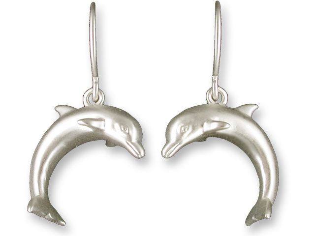 Zarah Co Jewelry 8911S1 Dolphin Silver Earrings