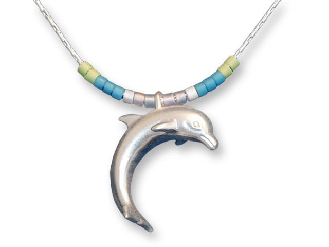 Zarah Co Jewelry 8911S7N Dolphin Silver Necklace