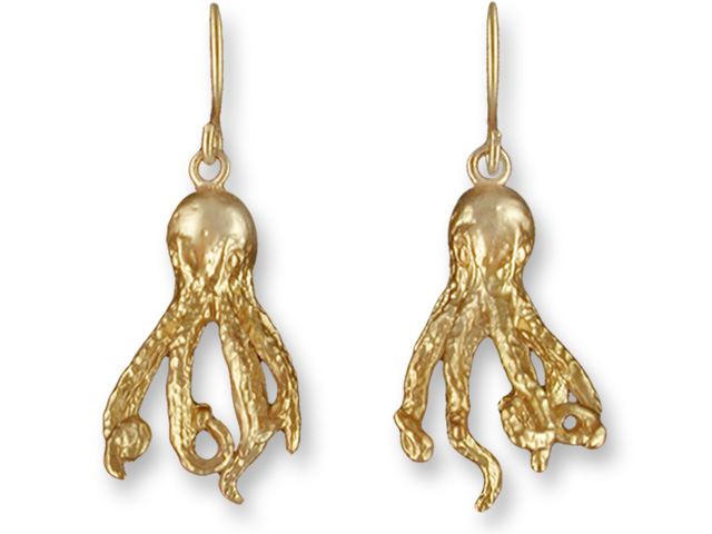 Zarah Co Jewelry 8912G1N Octopus Gold Earrings