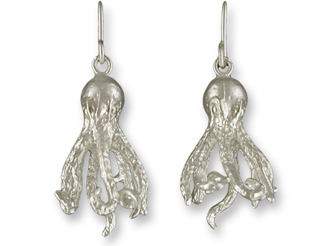 Zarah Co Jewelry 8912S1N Octopus Silver Earrings
