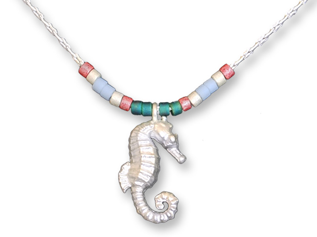 Zarah Co Jewelry 8913S7 Seahorse Silver Necklace
